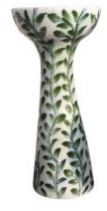 Emerald Floral Blue Pottery Ceramic Vase