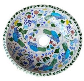 Fauna Designer Blue Pottery Ceramic Wash Basin