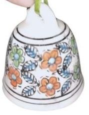Floral Blue Pottery Ceramic Bells
