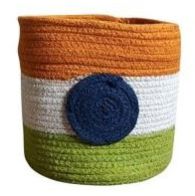 Indian Flag Cotton Rope Storage Organiser Basket