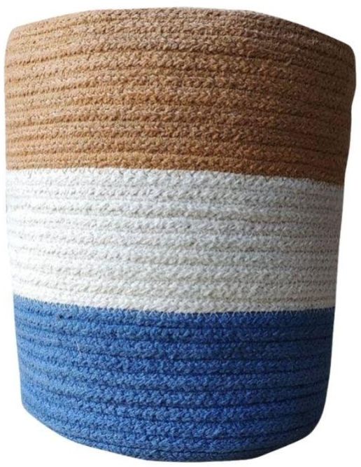 Indigo Triple Layer Jute Storage Organiser Basket