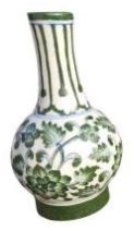 Jade Floral Blue Pottery Ceramic Vase