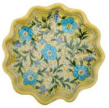 Lemon Garden Blue Pottery Decor Plate