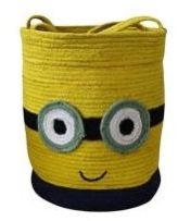 Minion Cotton Rope Storage Organiser Basket With Handles