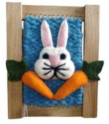Rabbit With Carrots Felt Wall Decor