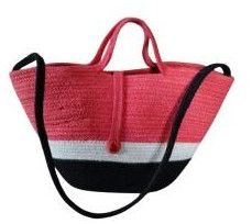 Jute Raspberry Cotton Rope Messenger Bag 15 X 12 Inches