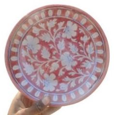 Red Sand Garden Blue Pottery Decor Plate