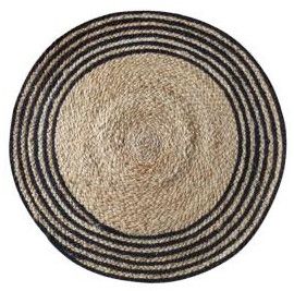 Ringed Border Jute Carpet for Home Decor, Office Decor, Room Decor