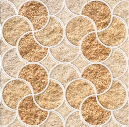 Flower Circle Beige Designer Tiles