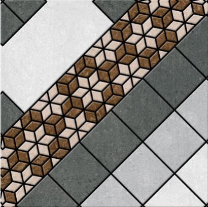 Rangoli Square Earth Designer Tiles