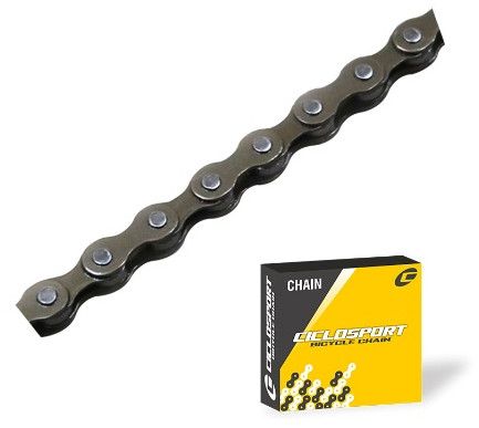 Steel Ciclosport Singlespeed Bicycle Chain, Color : Brown