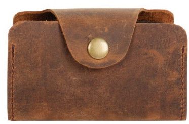 Leather Card Holder, Packaging Type : Brown