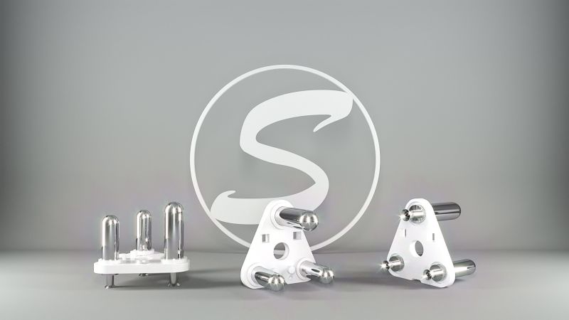 3 Pin 6 AMP Plug Insert White Solid Crimping