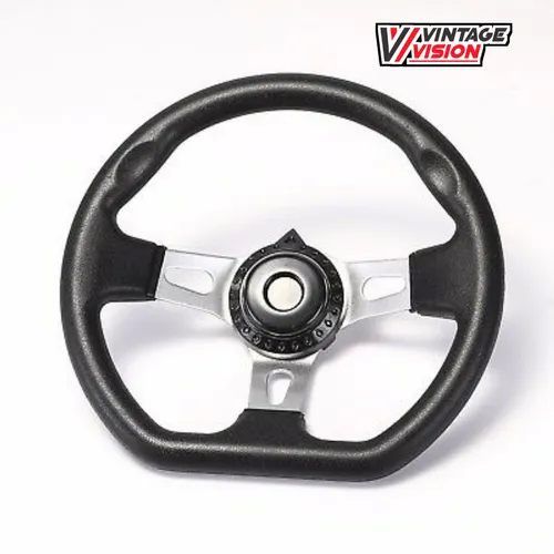 Vintage Vision Stainless Steel Go Kart Steering Wheel