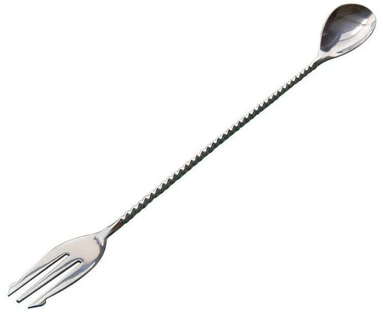 Bar Spoon Full Twisted With Fork 30 Cm