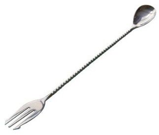 Bar Spoon Full Twisted With Fork 40 Cm