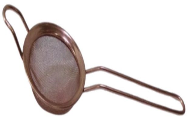 Copper Plated Fine Mesh Strainer Bent Handle 7 Cm