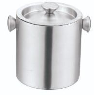 Double Wall Ice Bucket with Knob Satin 1.5 L