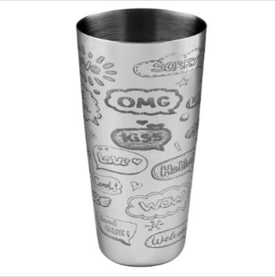 Etched Bar Shaker 28 OZ Sm