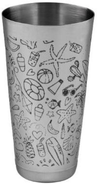 Etched Bar Shaker With Weighted Bottom 28 OZ – Beach