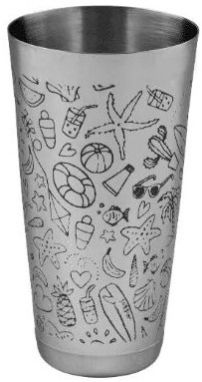 Etched Bar Shaker With Weighted Bottom 28 OZ – Beach