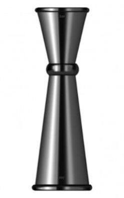 Gun Metal Pvd Banded Jigger 25/50 Ml