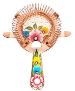 Hand Painted Copper Plated 4 Prong Bar Strainer
