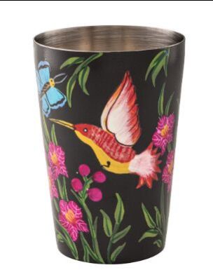 Hand Painted Powder Coated Bar Shaker 18 OZ -Black