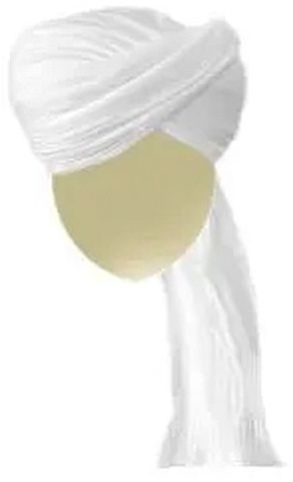 White Pure Silk Turban Cloth