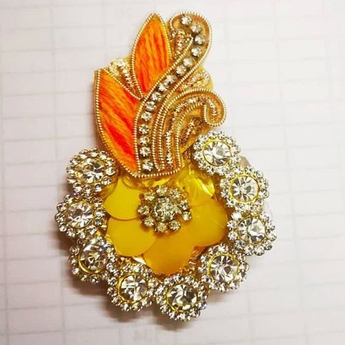 Yellow and Orange Silk Pagdi Kalangi for Traditional Wear Accessory