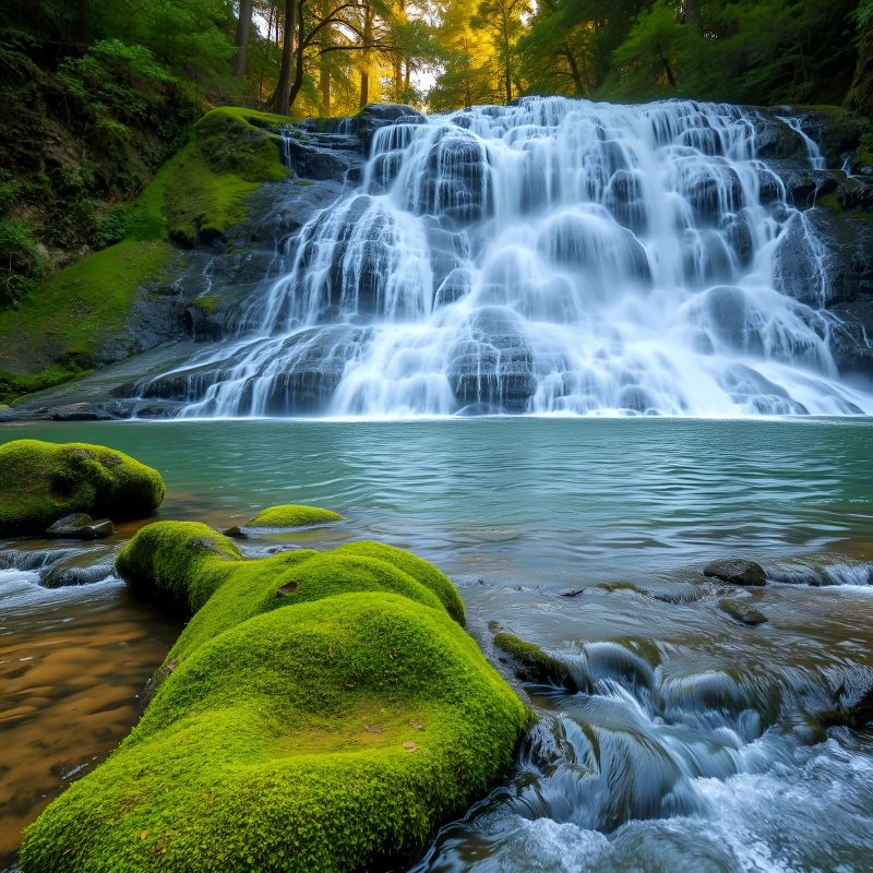 Waterfall Digital Landscape Painting