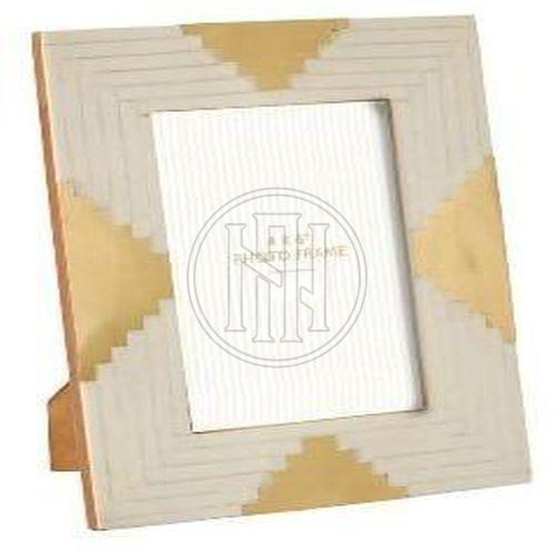 Geometric Bone Inlay Photo Frame