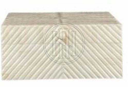 White Geometric Pattern Bone Inlay Decorative Box