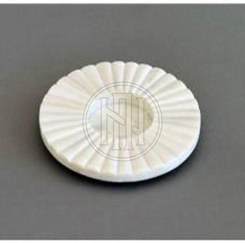 White Round Fluted Marble Coaster