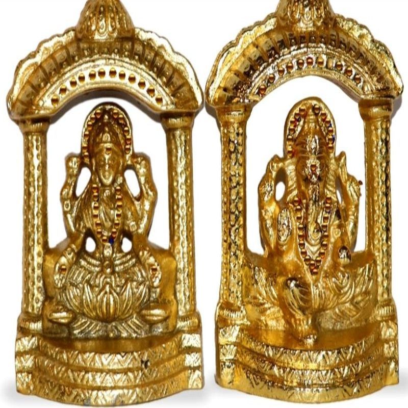 245 Inch Aluminium Laxmi Ganesh Statue