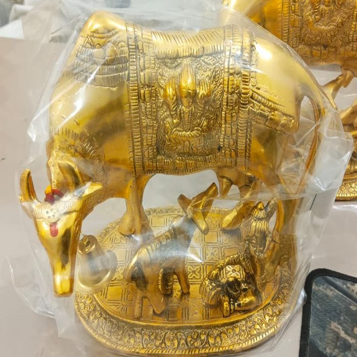 Aluminium Kamdhenu Cow Statue