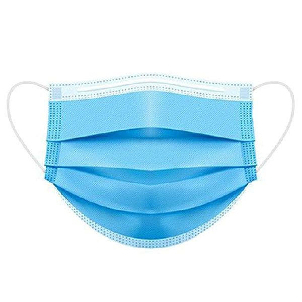 Cotton Disposable 3-layer Face Mask, Color : Blue