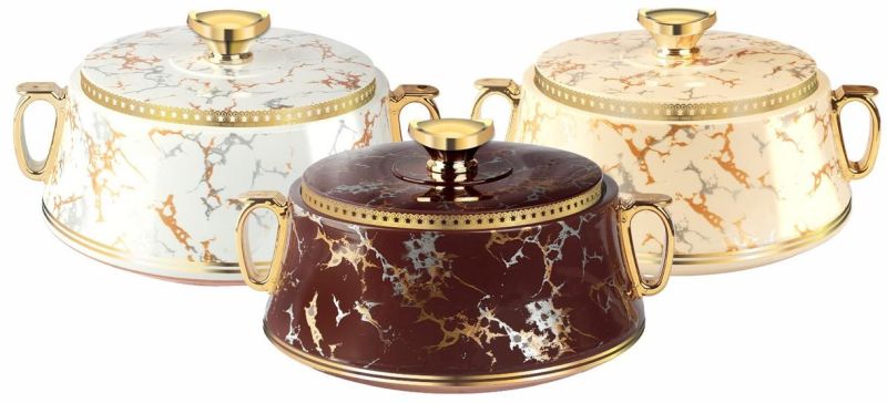 flora marble 4pc casserole set
