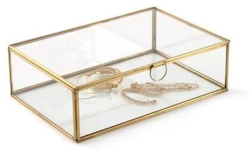 Brass Glass Jewellery Box