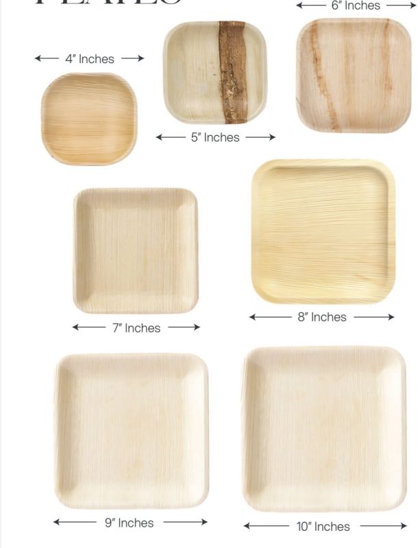 Areca Square Plates