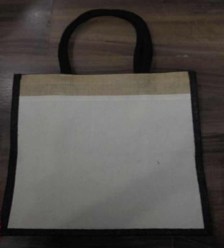 Laminated Natural Jute Bag with Black Dyed Gusset