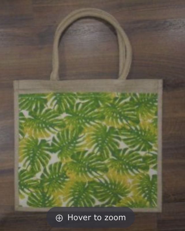 Front Canvas Pocket Laminated Jute Bag