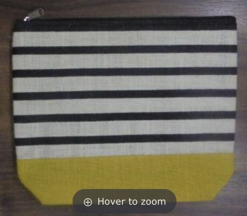 Stripes Printed Laminated White Jute