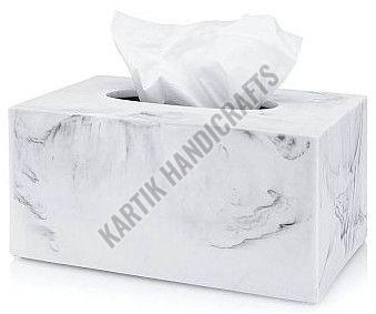 Alabaster Marble Rectangular Tissue Box, Color : White