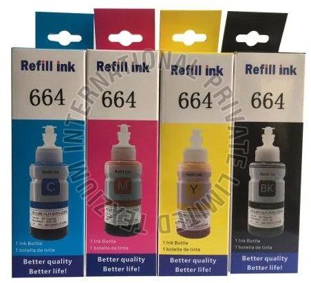 Texzium 664 Printer Refill Ink for Epson, Packaging Size : 70ml
