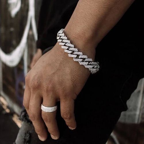 Mens Sterling Silver Cuban Bracelet