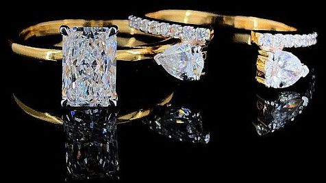 Pear And Emerald Cut Lab Grown Diamond Ring