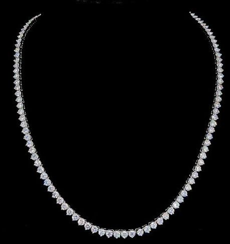 sterling silver round cut moissanite diamond chain
