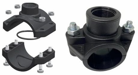 HDPE With Rubber Seal Saddle Clamp for Irrigation, Color : Black