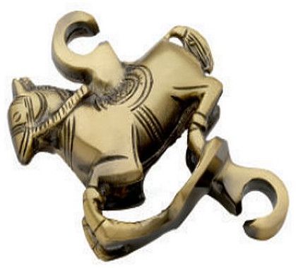 S-38 Horse Design Brass Rajwadi Swing Chain Hook